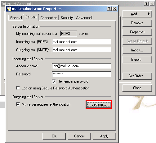 Click the Settings button.