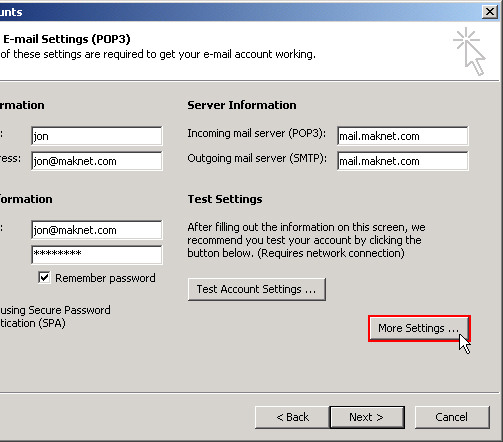 Click the More Settings button.